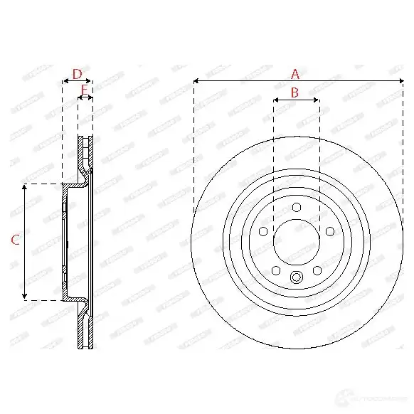 Тормозной диск FERODO PHM BCQ 1437134727 DDF2550C-1 изображение 1
