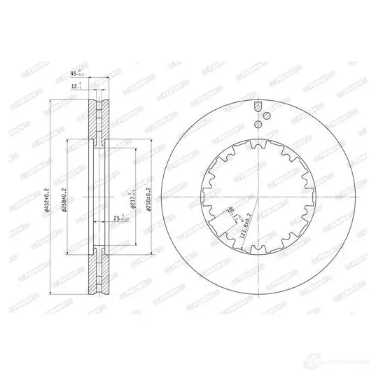Тормозной диск FERODO 715650 FCR225A J36HW FCR 225A