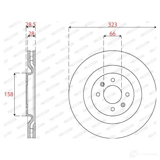 Тормозной диск FERODO DDF2784C 1437431957 45CO F - Изображение 1