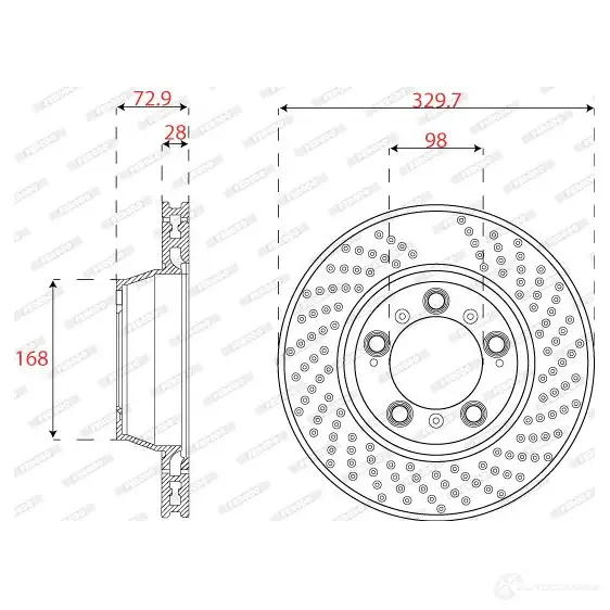 Тормозной диск FERODO 7 F1TXF9 1437431962 DDF2131LC-1 изображение 0