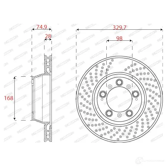 Тормозной диск FERODO SZJY9 B9 DDF2131RC-1 1437431964 - Изображение 1