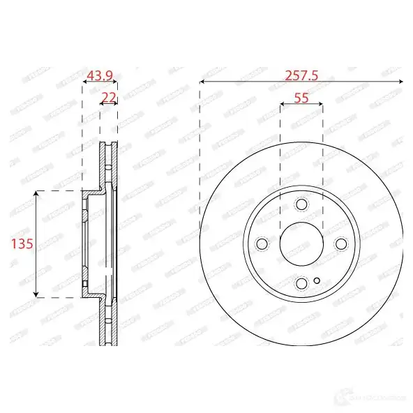 Тормозной диск FERODO DDF2861C 1437436765 ZF UQJ6 - Изображение 1