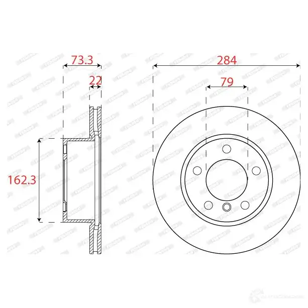 Тормозной диск FERODO ED Q3IV6 1437432047 DDF2196C изображение 0