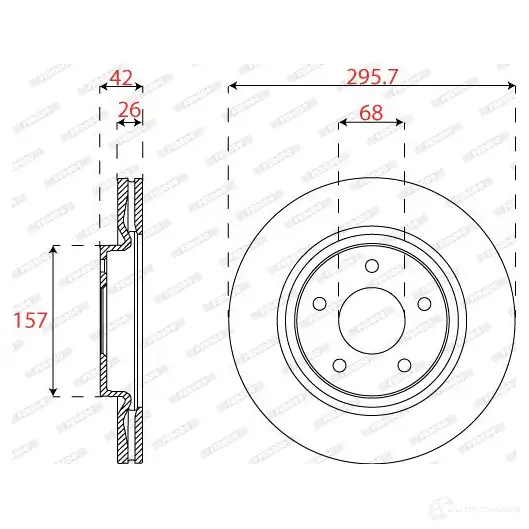 Тормозной диск FERODO DDF2099C 1437431951 Q Q8E1T7 - Изображение 1