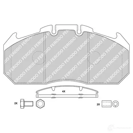 Тормозные колодки дисковые, комплект FERODO 1437169324 FCV1653B 9 5341 - Изображение 1