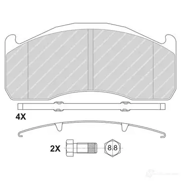 Тормозные колодки дисковые, комплект FERODO FCV1952B 291 51 STPEGX4 715789 - Изображение 1