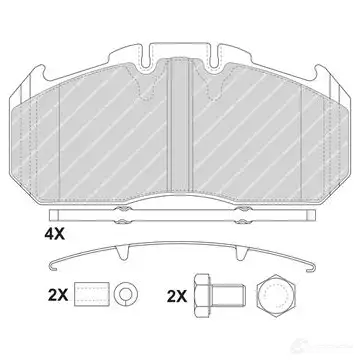 Тормозные колодки дисковые, комплект FERODO 2 9156 FCV1653 FCV1653BFE 715767
