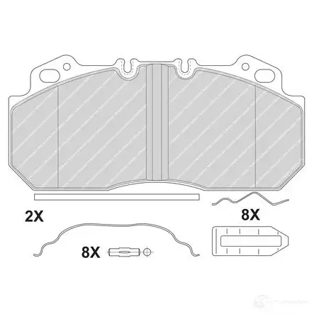 Тормозные колодки дисковые, комплект FERODO 715775 FCV1813B FCV1047 290 90 изображение 0