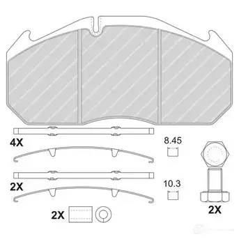 Тормозные колодки дисковые, комплект FERODO FCV1086B 715739 29 084 FCV1086