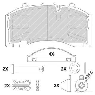 Тормозные колодки дисковые, комплект FERODO 715780 29271 2 9171 FCV1825B