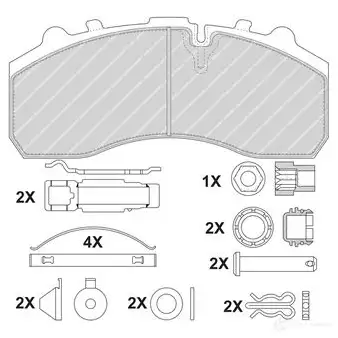 Тормозные колодки дисковые, комплект FERODO 715764 2905 9 29061 FCV1598BFE