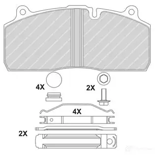 Тормозные колодки дисковые, комплект FERODO U7QI9TE FCV1814BFE 715776 29 195 изображение 0