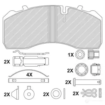 Тормозные колодки дисковые, комплект FERODO 29197 2 9094 FCV1275BFE 715742 изображение 0