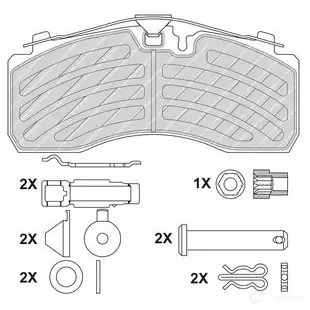 Тормозные колодки дисковые, комплект FERODO FCV1275PTS 29197 2 9094 715743 изображение 0