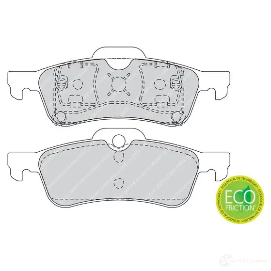 Тормозные колодки дисковые, комплект FERODO 2 3716 FDB1500 716106 23717 - Изображение 1