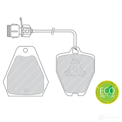 Тормозные колодки дисковые, комплект FERODO 21453 21 452 717166 FDB985 - Изображение 1