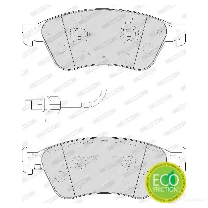 Тормозные колодки дисковые, комплект FERODO 23896 FDB1832 2 3885 716338 - Изображение 1