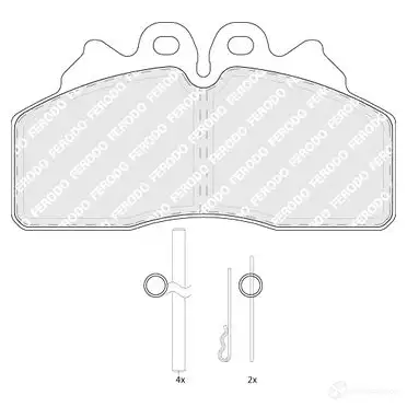 Тормозные колодки дисковые, комплект FERODO 1438422071 6NFXB H6 FCV4254B