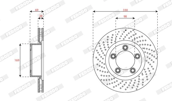 Тормозной диск FERODO ZUYL 8 DDF2137LC-1 1440300624 - Изображение 1