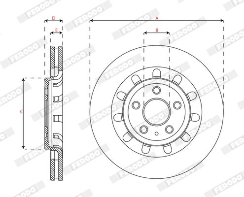 Тормозной диск FERODO C 98XEH 1440300631 DDF2361C-1 изображение 1