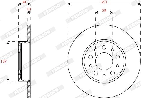 Тормозной диск FERODO DDF2777C M3B TH 1440300647 изображение 0