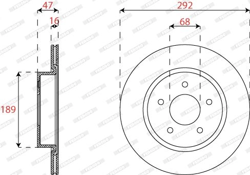 Тормозной диск FERODO DDF2786C 3SC 4DH 1440300649 изображение 0