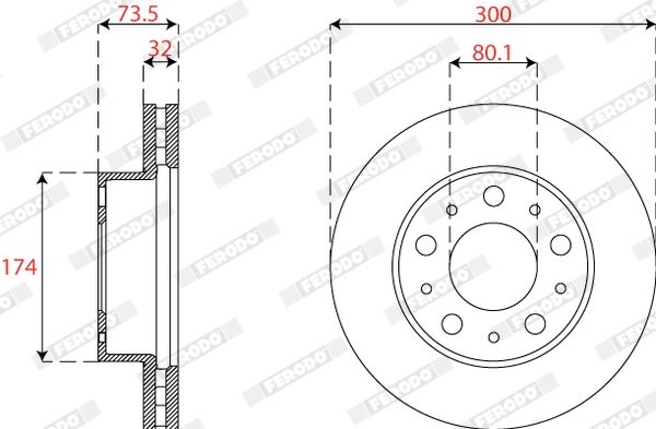Тормозной диск FERODO DDF2795-1 P 6O1QN 1440300654 изображение 0