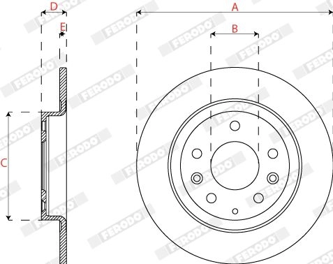Тормозной диск FERODO DDF2823C 1440300664 BK 7H237 изображение 2