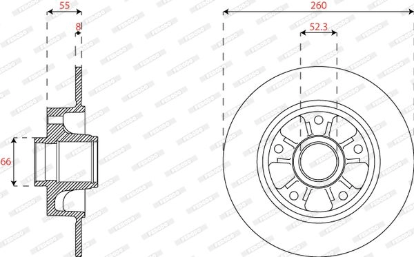 Тормозной диск FERODO MS SWSZ 1440300665 DDF2824C-1 изображение 1