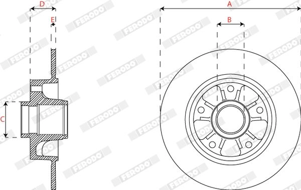 Тормозной диск FERODO MS SWSZ 1440300665 DDF2824C-1 изображение 2