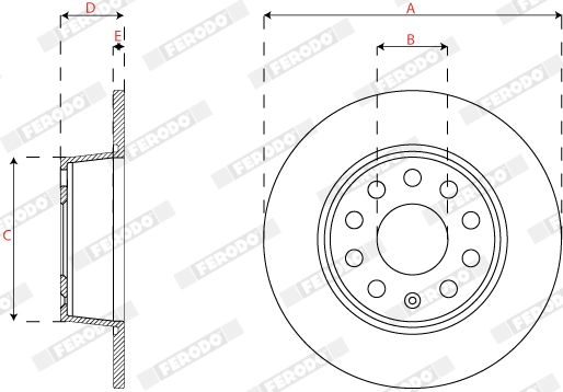 Тормозной диск FERODO DDF2825C U5 JP5 1440300666 изображение 1