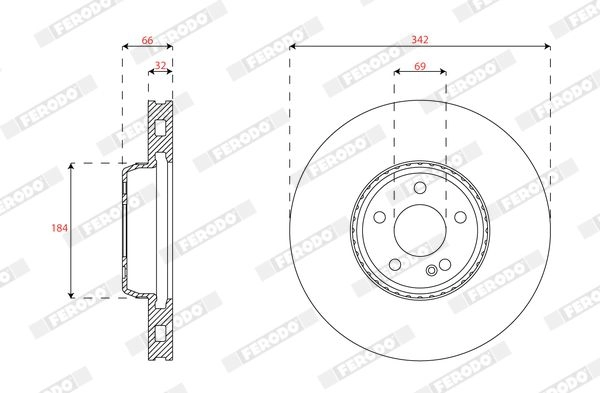 Тормозной диск FERODO 1440300668 YZ1CO1 K DDF2839C-1 - Изображение 1