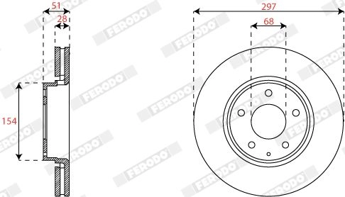 Тормозной диск FERODO DDF2849C CM9 WFF 1440300669 изображение 0