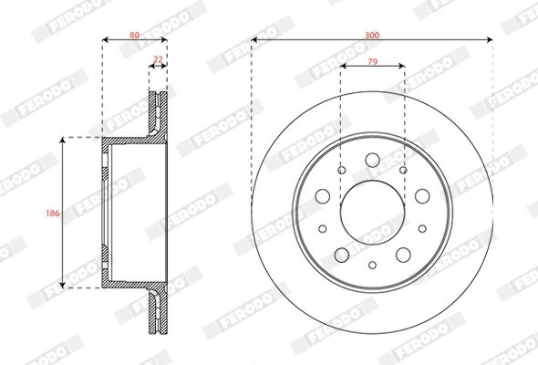 Тормозной диск FERODO EPK43L B 1440300670 DDF2850C-1 изображение 1