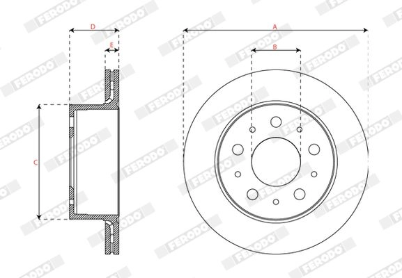 Тормозной диск FERODO EPK43L B 1440300670 DDF2850C-1 изображение 2