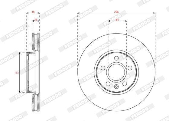 Тормозной диск FERODO DDF2888C 1440300674 I3R5 SZT - Изображение 1