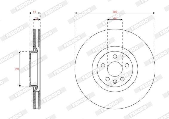 Тормозной диск FERODO ZLR 9Y 1440300677 DDF2979C-1 изображение 0