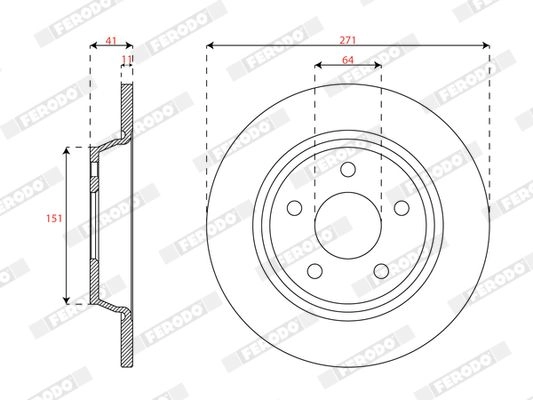 Тормозной диск FERODO 1A4WYX 6 DDF3022C 1440300684 изображение 0