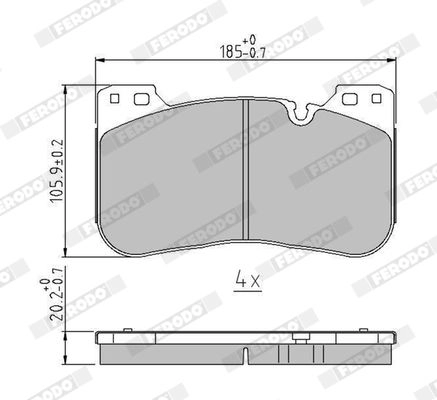 Тормозные колодки дисковые, комплект FERODO FDB5301 P7CF TB 1439895403 изображение 1