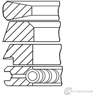 Комплект поршневых колец GOETZE 9EAK 8J 08-176911-60 2782598 4044197393763 изображение 0