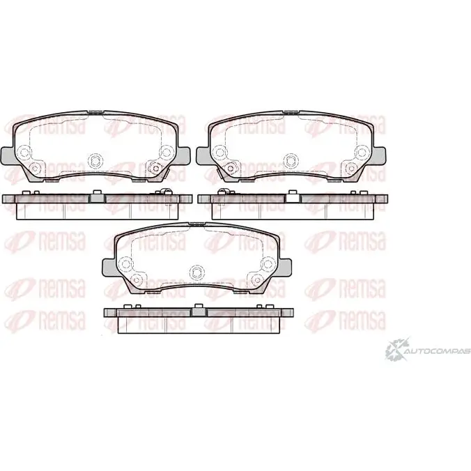 Тормозные колодки дисковые, комплект REMSA XP8P9T 1621.15 1465356 D1793-90 22