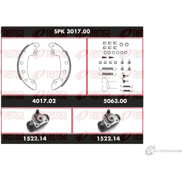 Тормозные колодки и цилиндры REMSA SCA30170 0 LGXK9G 1469284 SPK 3017.00 изображение 0