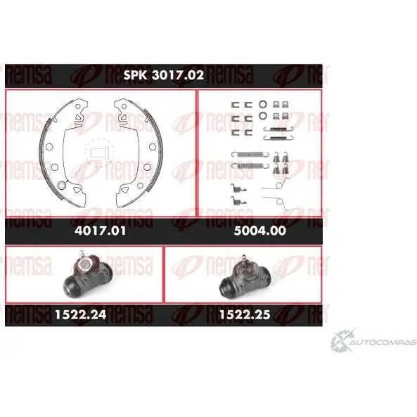 Тормозные колодки и цилиндры REMSA SCA30 1702 V833G SPK 3017.02 1469285 изображение 0