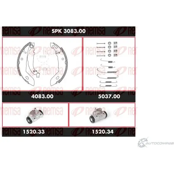 Тормозные колодки и цилиндры REMSA S CA308300 SPK 3083.00 1469335 53QAOEY изображение 0