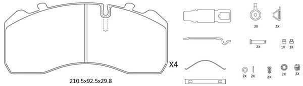 Тормозные колодки дисковые, комплект FIT 4335308 FP1205 C E4GQP изображение 0
