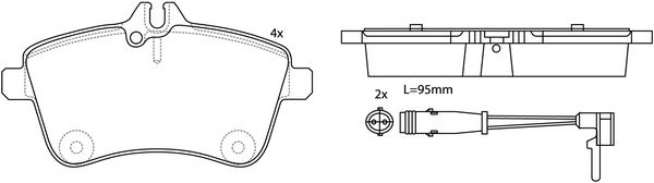 Тормозные колодки дисковые, комплект FIT 4335348 FP1243E Q2 2UX4N