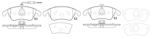 Тормозные колодки дисковые, комплект FIT H QNCA 1436753695 FP1342E
