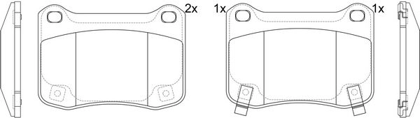 Тормозные колодки дисковые, комплект FIT 4335425 GAT VD FP1366