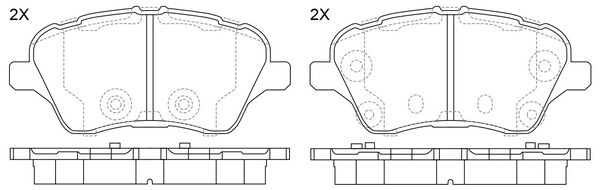 Тормозные колодки дисковые, комплект FIT IN P1M9 FP1388 4335447