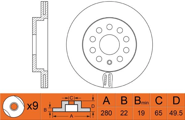 Тормозной диск FIT 1275769241 FR0292V EJ 0FHDK изображение 0